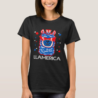 Llamerica 4:e juli American Patriotic Llama T Shirt