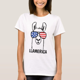 Llamerica, Funny Lllama shirt, 4 juli, USA T Shirt