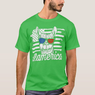 Llamerica Patriotic Llama Funny Llama 4 juli T Shirt