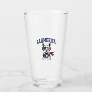 Llamerica Patriotisk Lama Vintage Gravyr T-Shirt Glaskopp