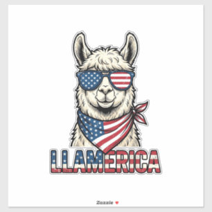 Llamerica Patriotisk Lama Vintage Vektor Design_1 Klistermärken
