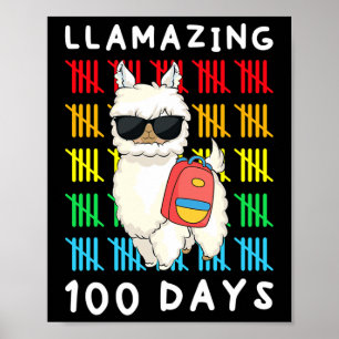 Llaming 100 dagar för skolbarn Llama Llama Llama L Poster