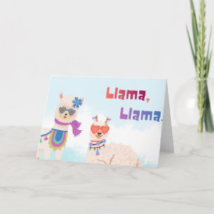 Llamor som firar födelsemammar kort