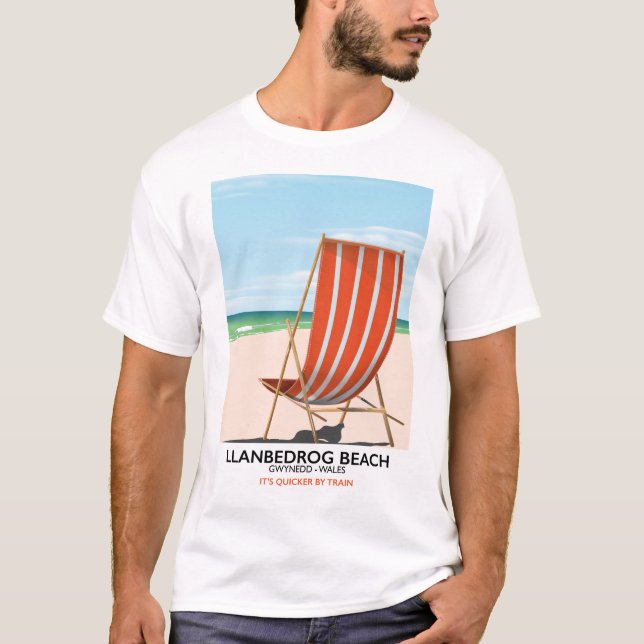 Llanbedrog Beach, Gwynedd Wales poster T Shirt (Framsida)