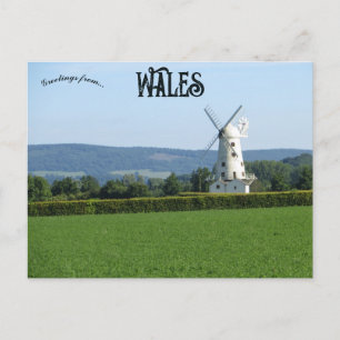 Llancayo Windmill Wales Vykort