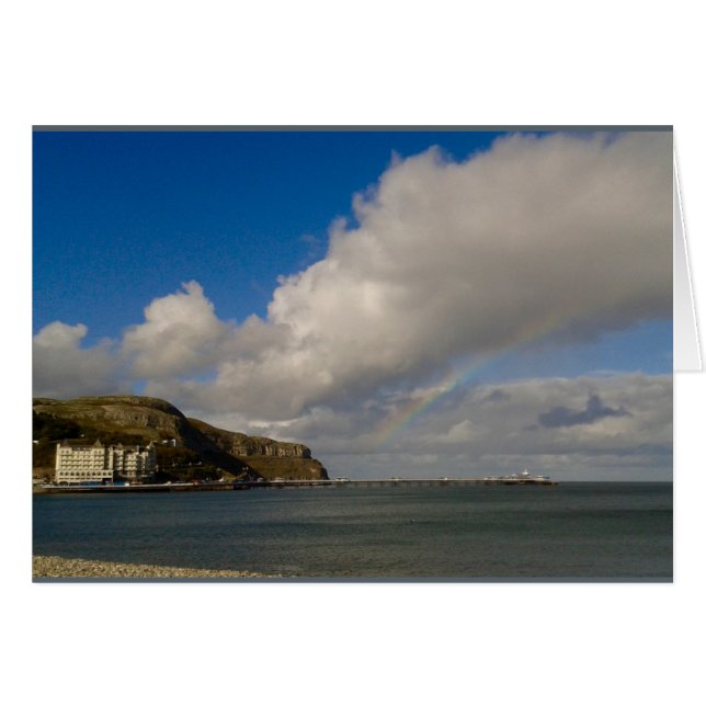 Llandudno rainbow hälsningskort (Framsidan Horizontal)