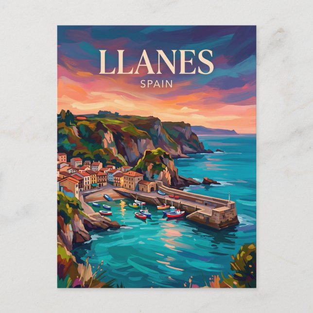 Llanes Spanien Vykort (Framsida)