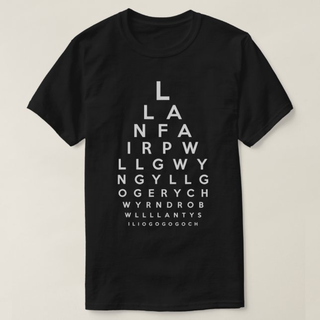 Llanfarpwyngyllgogerychwyrndrobwllantysilio T Shirt (Design framsida)