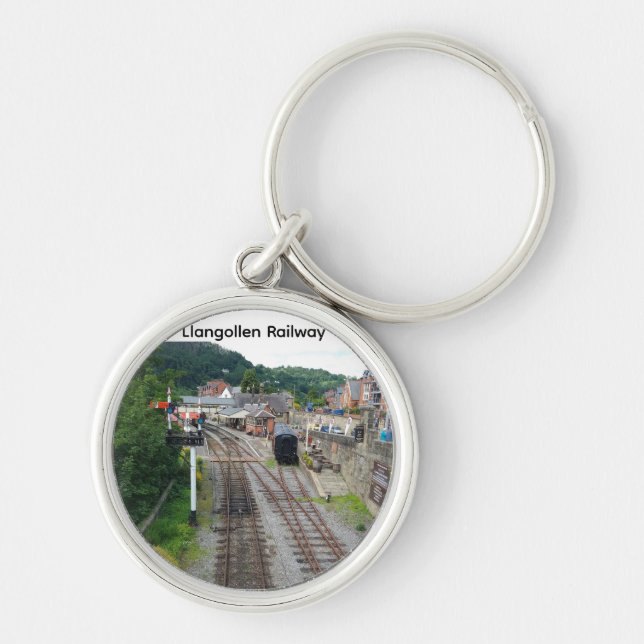 Llangollen Railway Key Ring Rund Silverfärgad Nyckelring (Framsidan)
