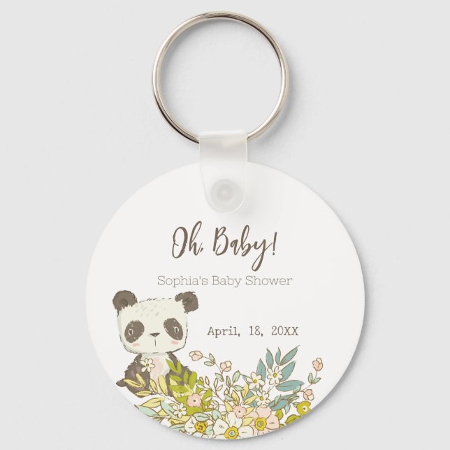 Llavero Chapa Baby Shower Panda Nyckelring (Framsida)