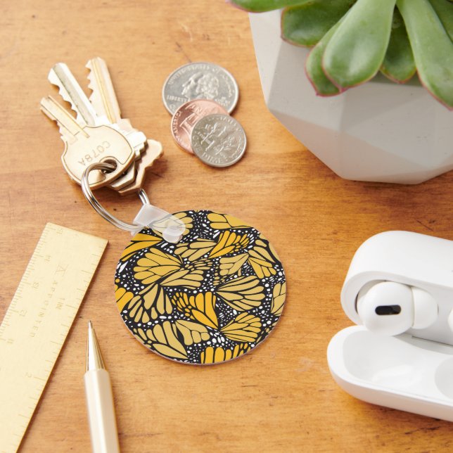 Llavero circular estampado mariposa monarca nyckelring (Skrivbord)
