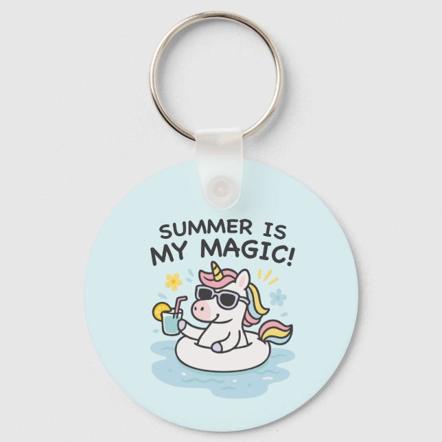 Llavero de unicornio “Summer is my magic! Nyckelring (Framsida)