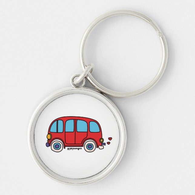 Llavero hippie van rund silverfärgad nyckelring (Framsidan)