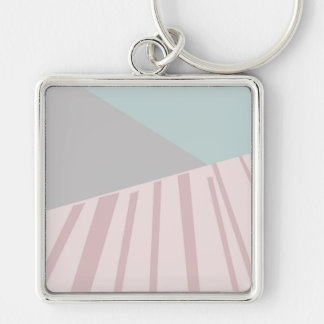 Llavero hun fyrkantig silverfärgad nyckelring