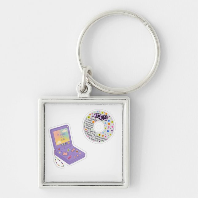 Llavero olivia rodrigo fyrkantig silverfärgad nyckelring (Framsidan)