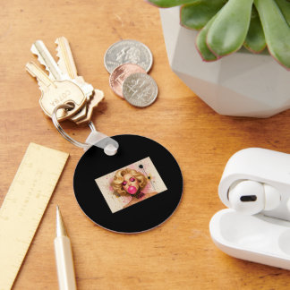 Llavero Pop Art Glam – Mujer Rubia con Chicle Nyckelring