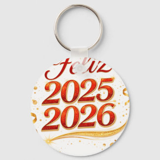 Llavero Tipo Chapa con Diseño “Feliz 2025–2026” |  Nyckelring