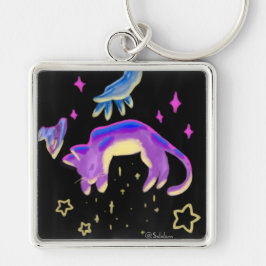 Llavero tipo chapa fyrkantig silverfärgad nyckelring