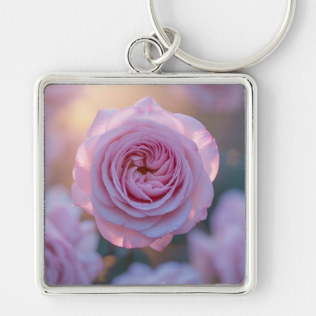 Llavero tipo chapa fyrkantig silverfärgad nyckelring (Framsidan)