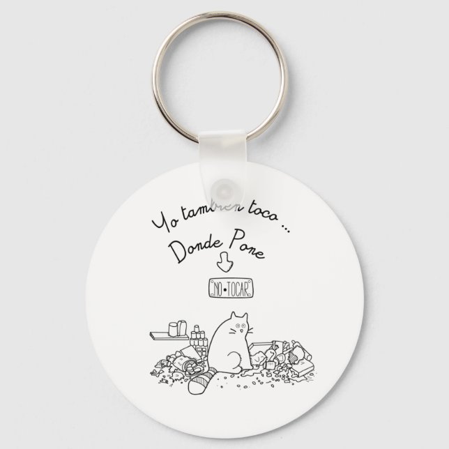 Llavero yo también toco donde pone no tocar nyckelring (Framsida)