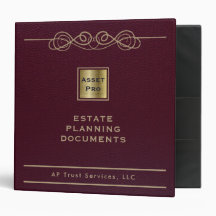 LLC: Personlig Burgundy Leather Monogram Binder