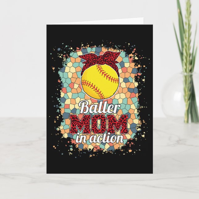 Ller Mom I Aktion - Leopard Softll Mamma T-shirt F Kort (Framsida)