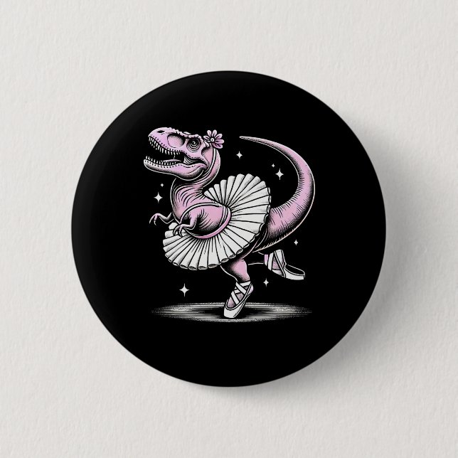 Llet Dancing T-rex In Tutu And Slippers  Knapp (Framsida)
