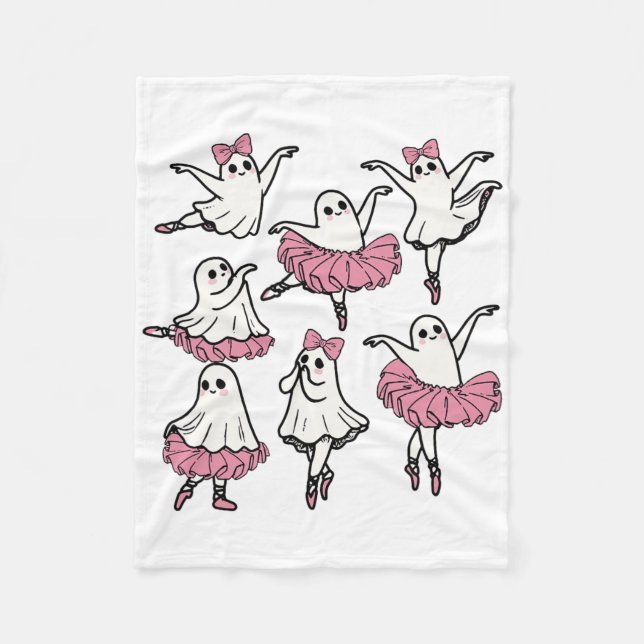 Llet Ghost Dancer Cute Boo Dancing Halloween Fleecefilt (Framsidan)