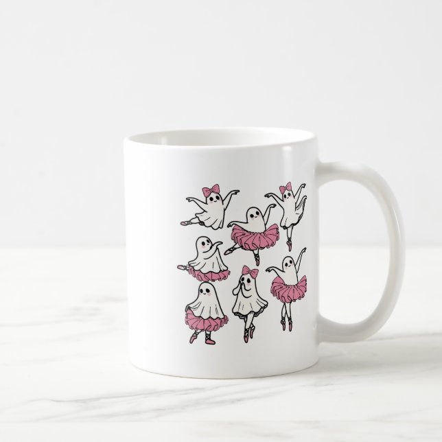 Llet Ghost Dancer Cute Boo Dancing Halloween Kaffemugg (Höger)