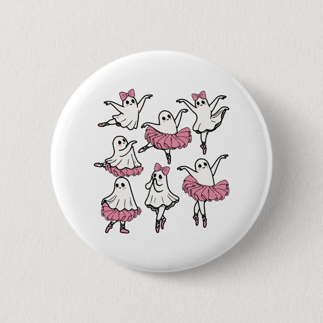 Llet Ghost Dancer Cute Boo Dancing Halloween Knapp (Framsida)