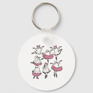 Llet Ghost Dancer Cute Boo Dancing Halloween Nyckelring