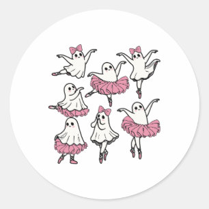 Llet Ghost Dancer Cute Boo Dancing Halloween Runt Klistermärke