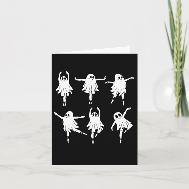 Llet Ghost Dancer Spooky Dance Teacher Halloween C Kort (Framsida)