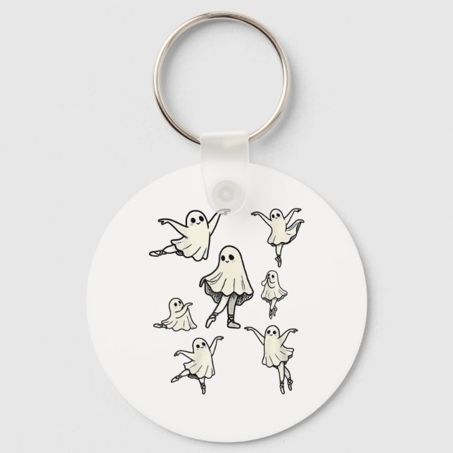 Llet Ghost Llet Dancer Spooky Dance Teacher Hallow Nyckelring (Framsida)