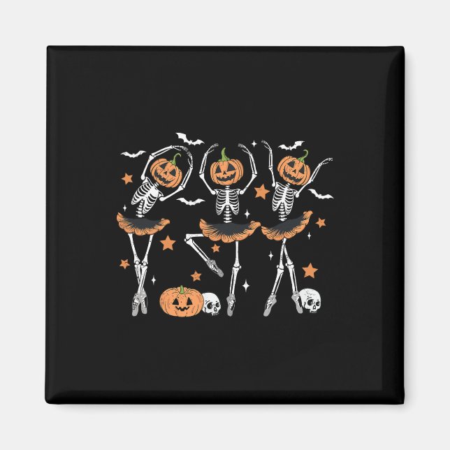 Llet Pumpkin Skeleton Scary Halloween Manar Women  Magnet (Framsidan)