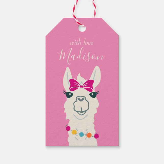 Lllama Alpaca Favor Gift Märkre Fiesta Party Presentetikett (Framsidan)
