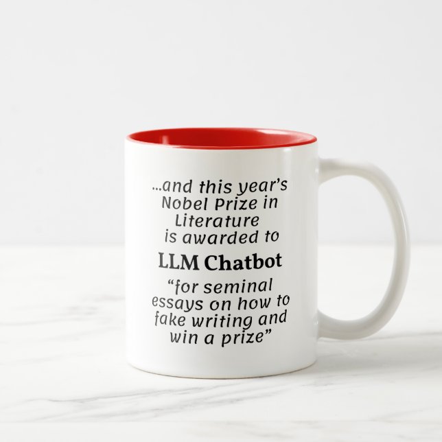 LLM Chatbot Nobelpris i litteratur Två-Tonad Mugg (Höger)