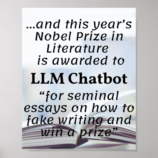 LLM Chatbot Winner Nobelpris i litteratur Poster (Framsidan)
