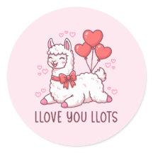 Llove You Llots - Kawaii Lama Alla Hjärtans Dag