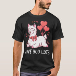 Llove You Llots - Kawaii Llama Valentine T Shirt