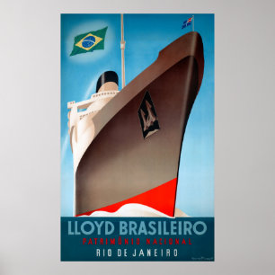 Lloyd Brasileiro Vintage resor Poster återställd
