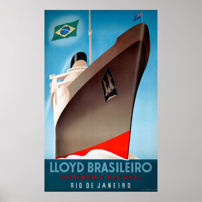 Lloyd Brasileiro Vintage resor Poster återställd (Framsidan)