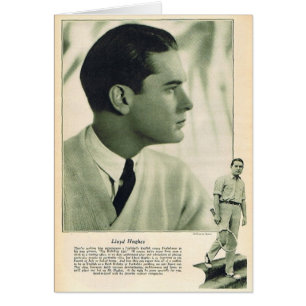 Lloyd Hughes porträtt 1925 vid Melbourne Spurr Hälsningskort