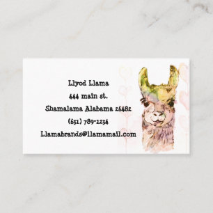 Lloyd llama Standard, 3,5 x 2,0-tums Affärskort Visitkort