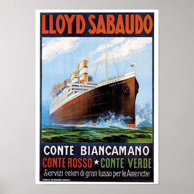 Lloyd Sabaudo Comte Biancamano Poster (Framsidan)
