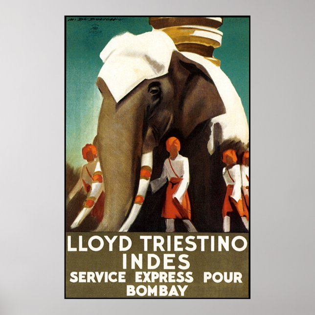 Lloyd Triestinao Line till Bombay Poster (Framsidan)