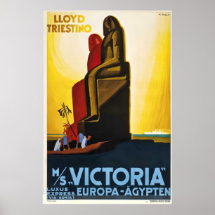 Lloyd Triestino MS Victoria Vintage Resaaffisch Pl Poster