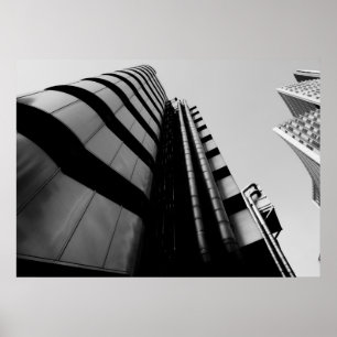 Lloyds byggnadcentral svartvita London Poster
