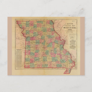 Lloyd's Offical Karta i Missouri (1861) Vykort