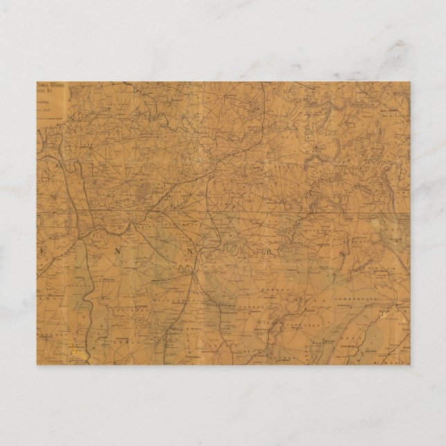 Lloyd's officiell karta i delstaten Tennessee Vykort (Framsida)